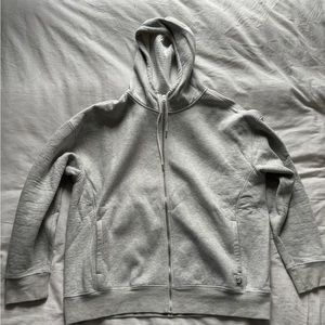 BDG Waffle Lined Zip Up Sweatshirt